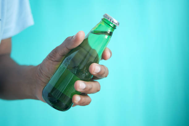 holding a soft soft drinks with copy space .